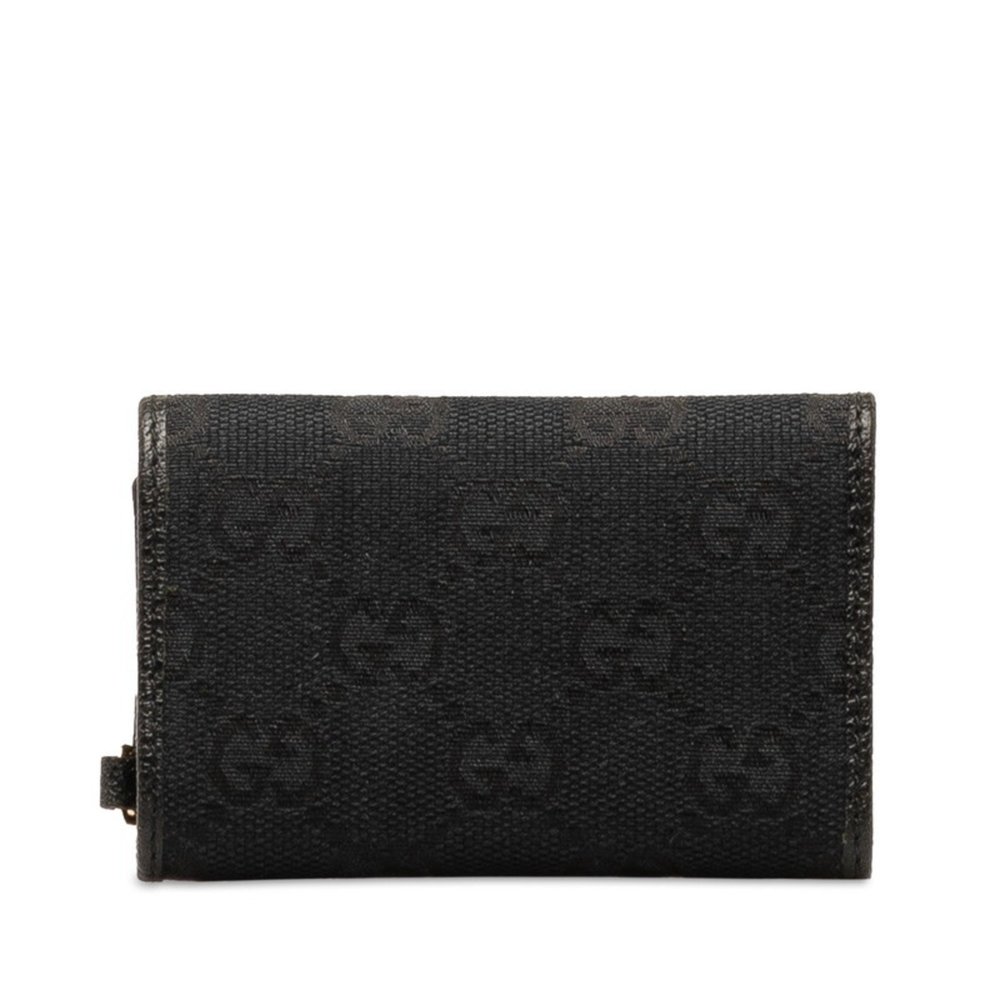 Gucci GG Canvas 6-ring Key Case 154184 Black Leather Women's GUCCI - Picture 4 of 9